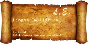 Linges Emiliána névjegykártya